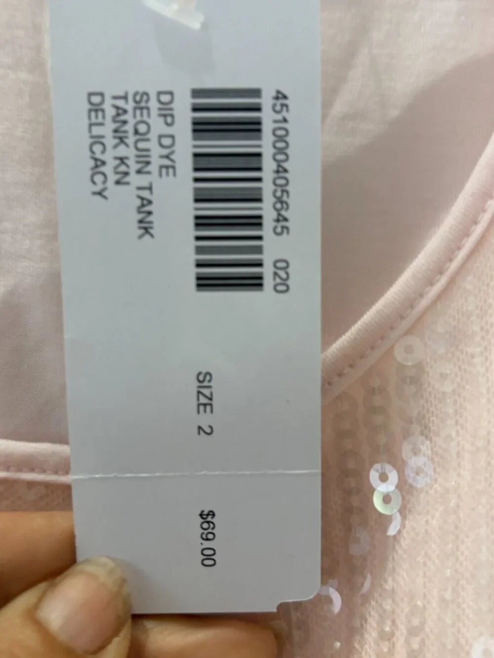 Chico's Ombre Pink Sequin Tank Top Size 2 Medium NWT - Picture 6 of 9